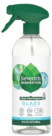Seventh Generation Glass Cleaner, Sparkling Sea Scent, Streak-Free Shine, 23 Fl Oz