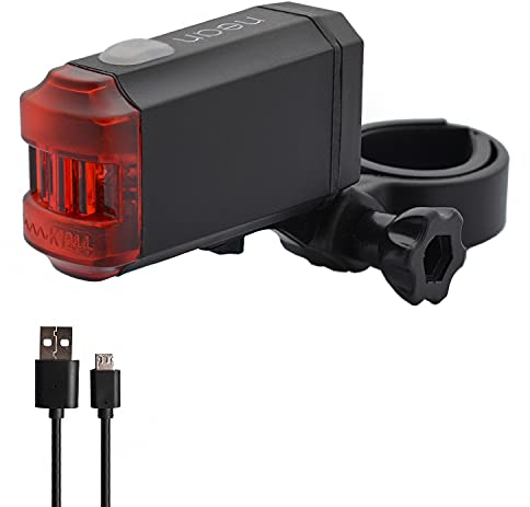 nean Fahrrad Akku LED Rücklicht, Rückleuchte mit Akku, Fahrradlicht mit StVZO-Zulassung, Outdoor Rückstrahler, Heck Lampe 8 Candela, rot