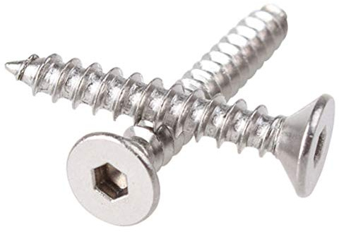 Yudesun Herramientas Ferretería Clavos Tornillos Autorroscantes - Acero Inoxidable Avellanados Cabeza Allen Tornillo de Madera Métrico Hilo M3 M4 M5