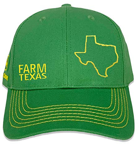 John Deere Farm State Pride - Sombrero de sarga completo, color verde y amarillo, Texas, talla única