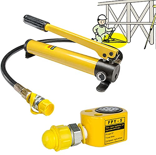 LXX Wagenheber Hydraulisch 5T/10T/20T, Hydraulikzylinder Hydraulischer Hubzylinder mit Handpumpe, Ultradünner Hydraulikheber für Energie, BAU und Industrie