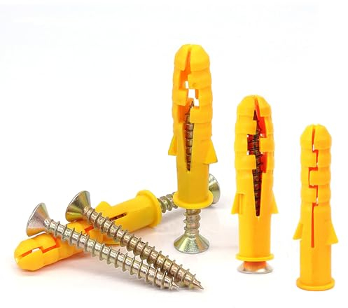 Lakada Spreizdübel Dübel Schrauben set 60 Stück Schlagdübel 8x40 Rahmendübel Nageldübel Universaldübel Betonschrauben mit Porenbeton Dübel 8mm Inhalt