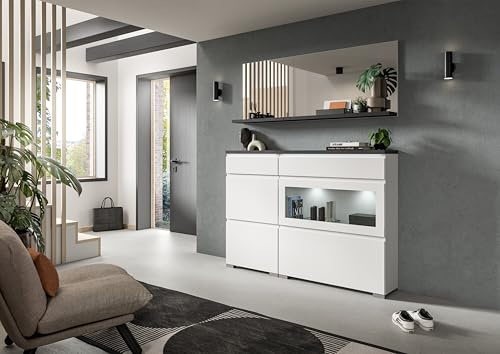 xonox.home Schuhsystem Shoelove Schuhschrankkombination Schrank-Set Schuhschränke Schuhaufbewahrung in weiß Nb., ca.155x194x27 cm