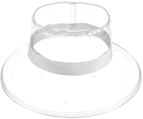 HONMEET Bob Étanche en PVC Blanc, Chapeau Transparent de Pêcheur Vacances, Protection Solaire et Pluie, pour Plage et Cyclisme
