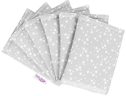 babybay Nestchen Ultrafresh Piqué passend für Modell Original, perlgrau Sterne weiß