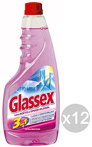Juego 12 Glassex Vinagre carga ml 500 multiusos Detergente y limpieza de la casa