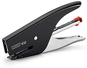 Novus Heftzange B 32 (15 Blatt Heftleistung, Heftklammertyp No. 10, Metall) schwarz/grau