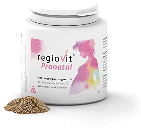 Regiovit Pronatal Granulat I Kinderwunsch I Schwangerschaft I Stillzeit I 600mcg Folsäure I Vitamine I HCK-Mikronährstoffe I vegan I ohne Omega-3 Öl I Für 60 Tage