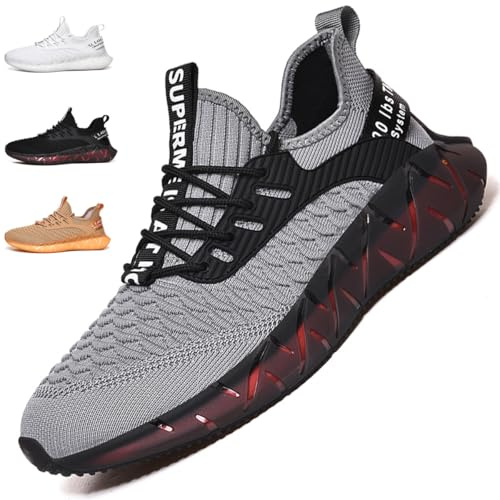 Sportskor Löparskor Andningsbara Lätta sneakers Gym Fitness Sneaker för män Kvinnor G156 Gray 44EU