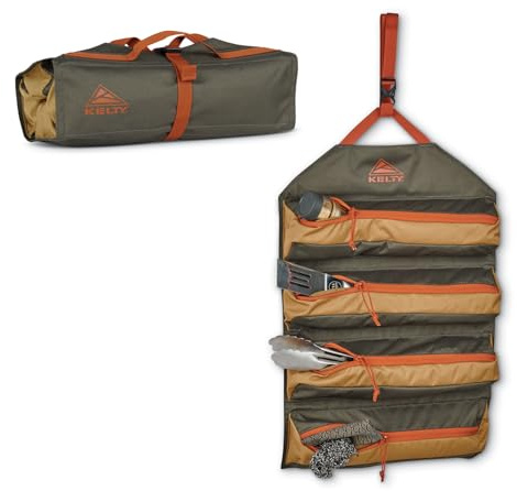Kelty Chef Roll Kitchen Basics Organisationsset für Küchenutensilien, Messer, Tiefe Taschen mit Reißverschluss, aufrollbare Aufbewahrung