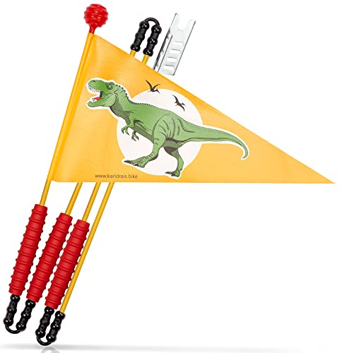 KARL DRAIS Fahrradwimpel Dino | Fahrradfahne für Kinder Fahrrad Zubehör Kinder Kinderfahrrad Zubehör