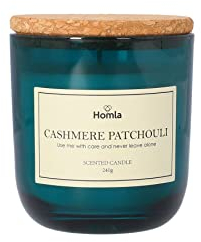 Duftkerze Dekorative Raumdüfte Raumerfrischer Wachskerze Duft Kerze VERDE Grün Cashmere Patchouli Duft HOMLA