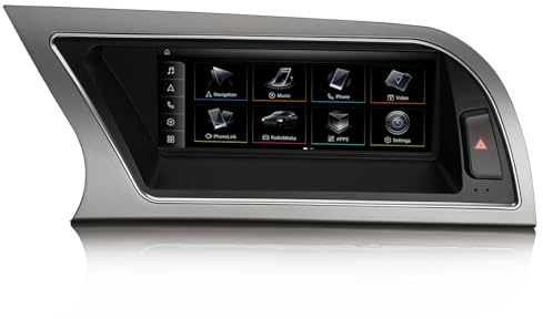 Erisin 8.8 Pulgadas Android 14 Radio de Coche Estéreo Navegación GPS de Automóvil para Audi A4 (2013-2016) Soporte Bluetooth IPS Pantalla táctil CarPlay Android Auto Canbus WiFi 4GB RAM+64GB ROM