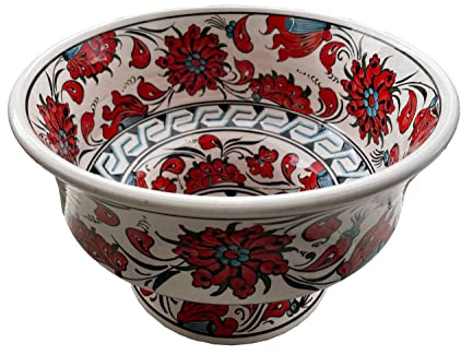Ceramic Bathroom Sink, Half Bath Vessel Sink Above Countertop Basin, Bowl Sink, Powder Room Bathroom Remodeling, Vanity Glossy Washstand