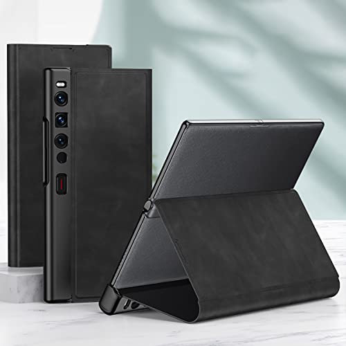 COQUE Case for Huawei Mate Xs 2,Ultra Slim Soft Leather Bracket Shell,Folding Phone Cover for Huawei Mate Xs 2-Black