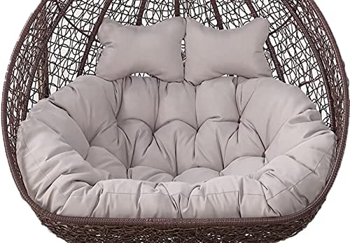 ZTGL Hängesessel Kissen für 2 Personen, Polster, Auflage für Polyrattan/Rattan Hängeschaukel, Hängekorb, Schaukel Korb, Rückenkissen Ersatzkissen Wasserdicht Outdoor,Grau
