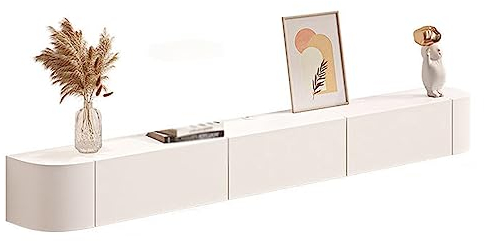TV Lowboard TV Schrank aus Holz, TV Board Hängend mit 2 Schubladen, Kabellöcher, Lowboard Hängend Hängeschrank Wandschrank Wohnwand für Wohnzimmer Schlafenzimmer Büro (140 × 20 ×24CM)