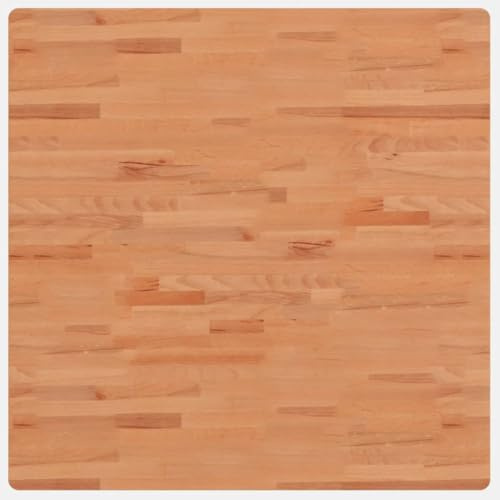 vidaXL Tischplatte, Quadratisch Holzplatte mit 4 abgerundeten Ecken, Holztischplatte Ersatzplatte für Couchtisch, Massivholztischplatte Platte, 90x90x2,5 cm Massivholz Buche
