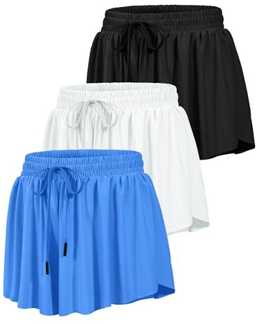 HASMES Girls Butterfly Shorts Teen Flowy Athletic Shorts for Running Dance Cheer 5-14Y