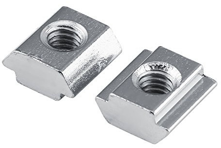 ANKROYU Lote De 50 Tuercas Deslizantes Cuadradas, Ranura Para Tuerca Deslizante Europea, Tuerca Deslizante En T, Tuerca Deslizante En T Deslizante De Acero Al Carbono Recubierta Para Accesorios(30-M6)