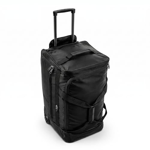 SiXsigma Sports Large Wheeled Holdall Bag 96 Litre Suitcase with Wheels - Premium Spacious Travel Luggage Case, Durable Rolling Holdall for Holidays Gifts for Women & Men (Black, 30)