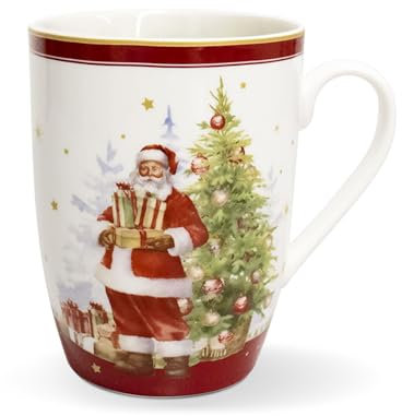 Isabelle Rose Tazza natalizia vintage Mug con manico Decoro Babbo Natale in porcellana 6943