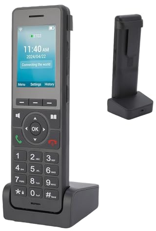 Topiky 4G VoLTE Trådlös Telefon, Trådlösa Telefoner med WiFi och BT för DECT VOIP, Handenhet med Stor Display och Stora Knappar, Trådlös Telefon med 2.4in Färgskärm