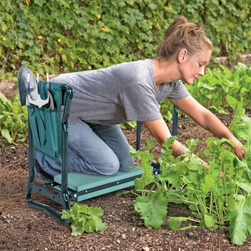 JACKANNA Trädgårdssäte, knäbänk, knät, komfort, trädgård, knäbänk, för trädgårdsarbete – knäkomfort, knäskydd, trädgårdsarbete upp till 170 kg med 2 trädgårdspallar, vikbar, trädgårdsstol för knä och