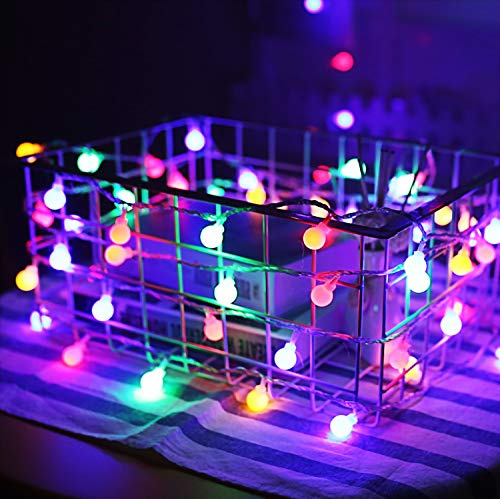 Rock Ninja Multicolour Globe Fairy Lights, 6M 40Pcs LED Battery Powered Ball String Lights, Two Mode Shining Decoration for Christmas Wedding Birthday Holiday Party Bedroom Indoor& Outdoor