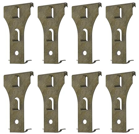 NACETURE Brick Hook Clips - Outdoor Brick Hangers Wall Clips for Hanging - Mounting to Brick Without Drilling, Heavy Duty Metal Hangers for Outside Home Decor, Fits 2-1/4 to 2-2/5 Inch (8 Pack)