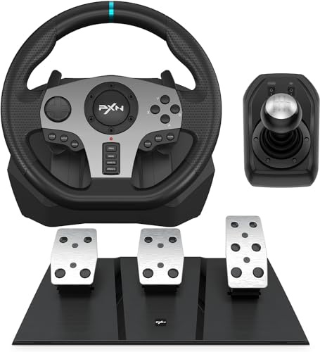 PXN Volante PS4 Gaming Racing Wheel PXN V9 Volante PC 270/900 grados vibración y cambio con pedales para PC, PS4, Xbox One, Nintendo Switch, PS3, Xbox Series S/X