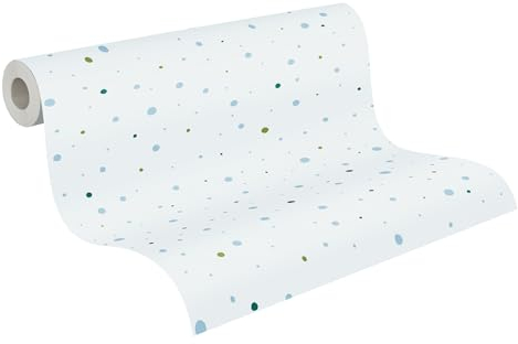 A.S. Création 381161 Little Love Papier peint sans PVC pour chambre d'enfant Motif à pois Bleu/blanc/vert satiné