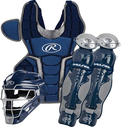 Rawlings | Renegade Series Baseball Catcher's Set | NOCSAE-Zertifiziert | Erwachsene 15+ | Marineblau/Silber
