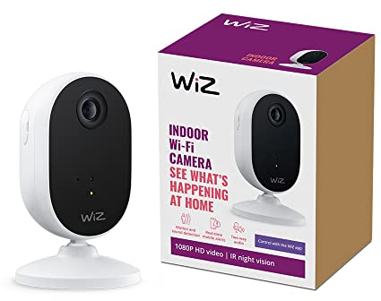 WiZ Connected Indoor Security Camera - WiFi Enabled, App Controlled - Part of the Smart Lighting System, White