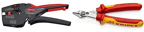 Knipex NexStrip Elektriker-Multiwerkzeug mit rutschhemmenden Kunststoff-Hüllen 190 mm 12 72 190 SB & Electronic Super Knips VDE isoliert mit Mehrkomponenten-Hüllen, VDE-geprüft 125 mm 78 06 125