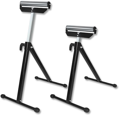 Froadp Lot de 2 tréteaux à roulettes en acier - 68-108 cm - Hauteur réglable - Avec pieds antidérapants - Pliable - Pour banc de travail - Outils d'extension - Charge maximale : 60 kg par pièce
