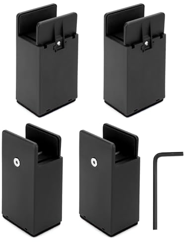 QWORK® 4er-Pack robuste Möbelerhöhung 10 cm Höhe für quadratische oder gerade Möbelbeine bis zu 38 mm Breite