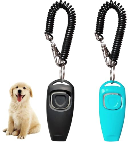2 Pcs Hundepfeife, Hundetraining Clicker, Haustier Training Clicker Pfeife mit Armband, für Hundetraining