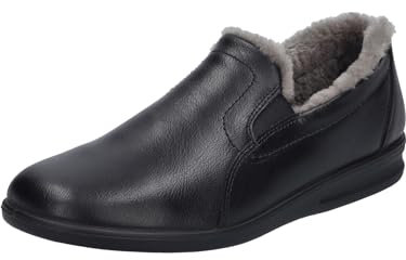 Josef Seibel Herren Pantoffeln Belfort 67, Männer Hausschuhe,Weite G (Normal),kuschelig warm,lammfell,Herbst,Winter,schwarz,39 EU