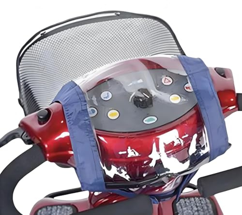 Fonakei Mobility Scooter Control Panel Cover Protective Tiller Panel Waterproof Rain Cover Mobility Scooter Accessories Universal Navy Blue