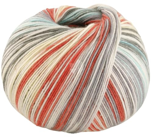 LANA GROSSA Melbred Seta | Högkvalitativt strumpgarn med sideninnehåll, tvättbart | handstickat garn 55 % ny ull (merino), polyamid och siden | 100 g ull för stickning och virkning | 400 m garn