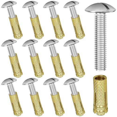 12 tornillos de anclaje para cubierta de piscina, tornillos de anclaje de acero inoxidable M8 x 40 304, tornillos de anclaje, manguito de anclaje retráctil para piscina