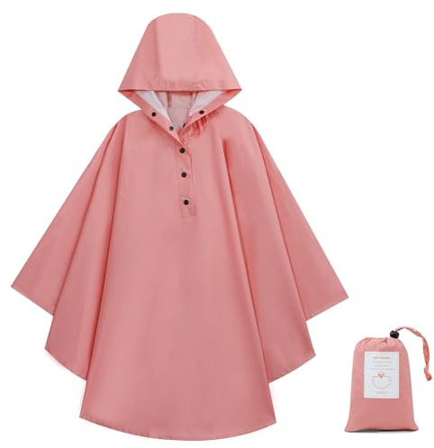 KAKU NANU Mantellina Pioggia Bambino Bambina Poncho Mare Bambino Antipioggia Impermeabile Tascabile Ragazza Ragazzo 3 4 5 Ans