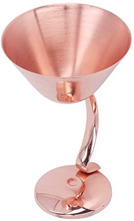 Munefe da 150 ml di vetro da cocktail martini in acciaio inossidabile, bicchiere di vino in metallo a rame, eleganti forniture per bar per la barra di casa (Colore in acciaio inossidabile) (Oro rosa)