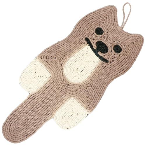 NUOBESTY Tapis à Griffer Sisal Forme Chat Accessoire Jeu pour Chat Tapis Suspendu Naturel