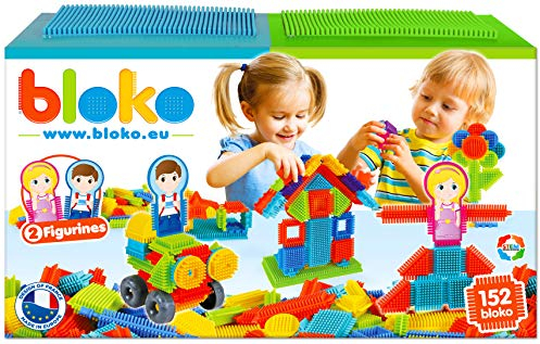 BLOKO 503625 150 Set mit 2 Spielplatten und 2 Familienfiguren, Ab 12 Monaten, Multicolor