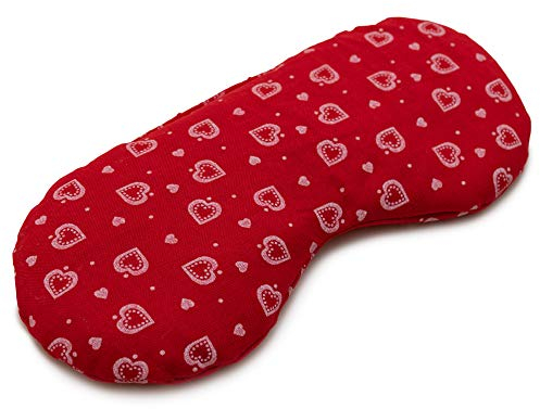 Cuscino per gli ogli Giraffenland - Cuore rosso – Semi di Lino - Maschera rinfrescante per gli occhi –L'alternativa naturale ai cuscini oculari in gel freddo