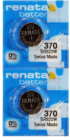 Renata 370 SR920W Batteries - 1.55V Silver Oxide 370 Watch Battery (2 Count)