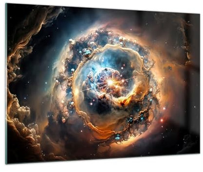 Quadro su Vetro 100x70cm Stampe da Parete in Vetro Universo Cosmo Galassia Grandi Decorazione Murale Camera da Letto Cucina 1 pezzo Quadri Moderni Soggiorno Grafica Immagini Wall Art GAA100x70-5808