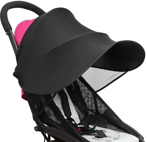 KYSUN Baby Kinderwagen Sonnenschutz, Sonnenschutz für Baby Kinderwagen, Markise für Kinderwagen, Schatten Baldachin für Kinderwagen, Sonnenschutz für Baby Buggys, Anti-Wind Und Anti- UV, Schwarz